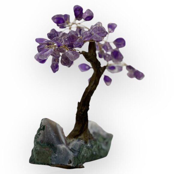 Amethyst Gemstone Bonsai Tree Large Rough Base 7" Height  Decorative Crystal - Picture 6 of 15